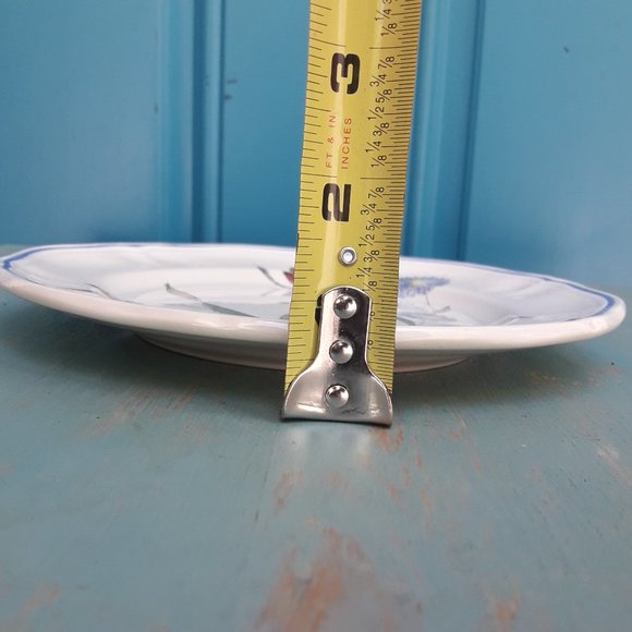 Longchamp plate Made in France Dragonfly Hand Painted Blue Flowers Rare - Picture 7 of 10